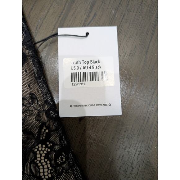 NWT Princess Polly TRUTH TOP BLACK size 0 - Picture 5 of 5